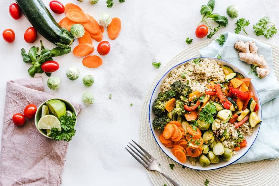 A colorful plate of fresh vegetables and balanced food