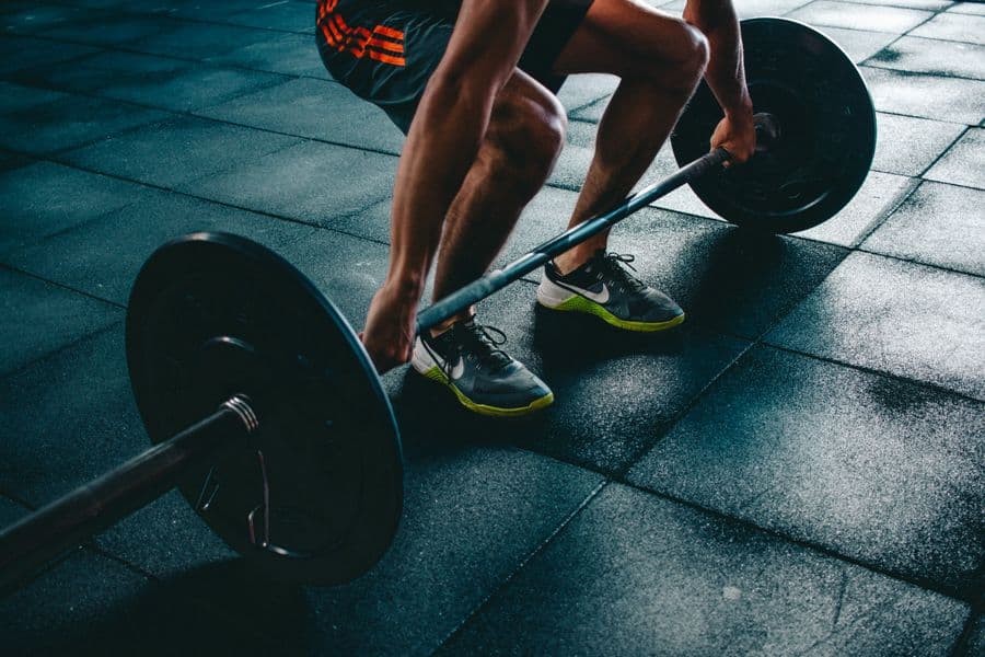 Athlete preparing for a barbell lift